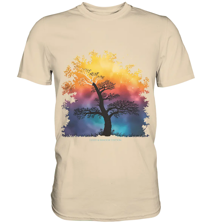 Licht & Schatten – Magische Baumlandschaft mit Sternbild - Premium Shirt - Bright Lights Arts