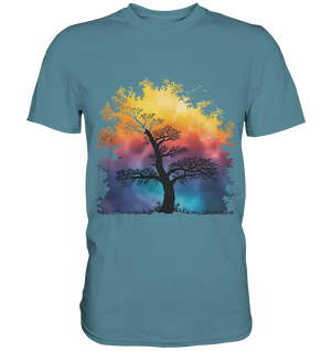 Licht & Schatten – Magische Baumlandschaft mit Sternbild - Premium Shirt - Bright Lights Arts