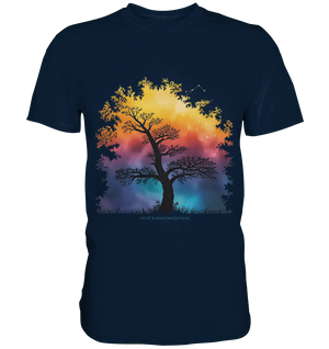 Licht & Schatten – Magische Baumlandschaft mit Sternbild - Premium Shirt - Bright Lights Arts