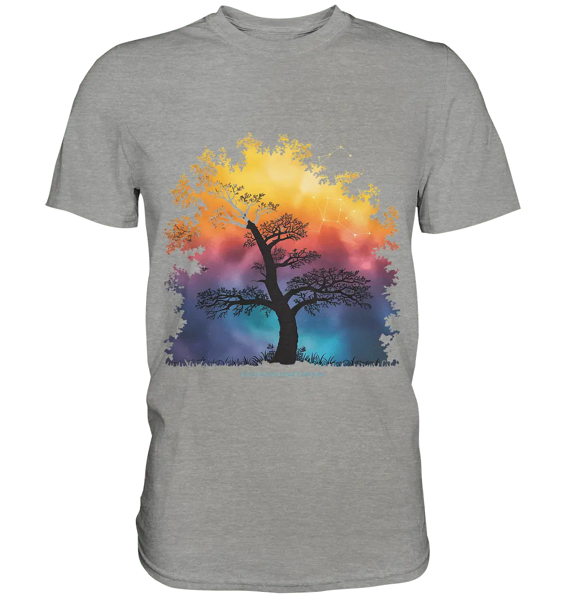 Licht & Schatten – Magische Baumlandschaft mit Sternbild - Premium Shirt - Bright Lights Arts