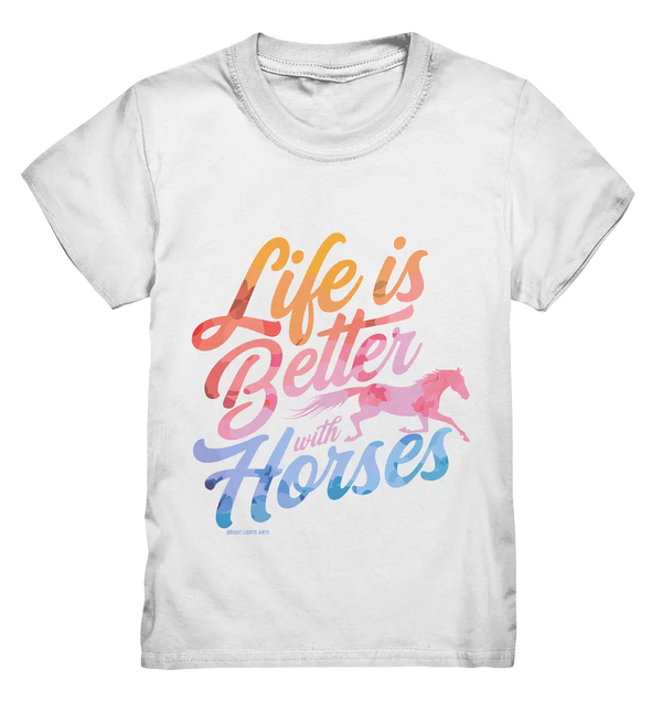 Life is Better with Horses - Pferde & Farben - Kids Premium Shirt Bright Lights Arts