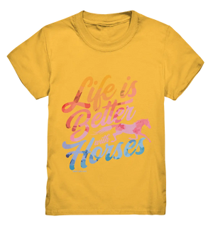 Life is Better with Horses - Pferde & Farben - Kids Premium Shirt Bright Lights Arts