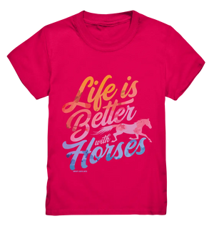 Life is Better with Horses - Pferde & Farben - Kids Premium Shirt Bright Lights Arts