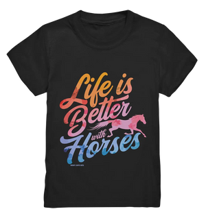 Life is Better with Horses - Pferde & Farben - Kids Premium Shirt Bright Lights Arts