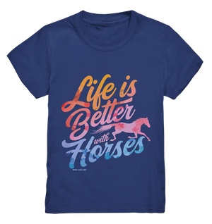 Life is Better with Horses - Pferde & Farben - Kids Premium Shirt Bright Lights Arts