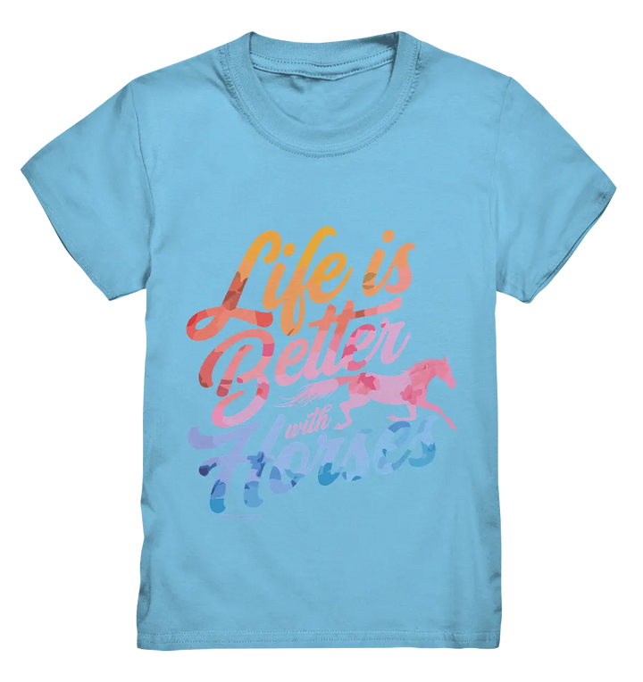 Life is Better with Horses - Pferde & Farben - Kids Premium Shirt Bright Lights Arts