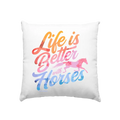 Life is Better with Horses - Pferde & Farben - Kissen 40x40cm Bright Lights Arts
