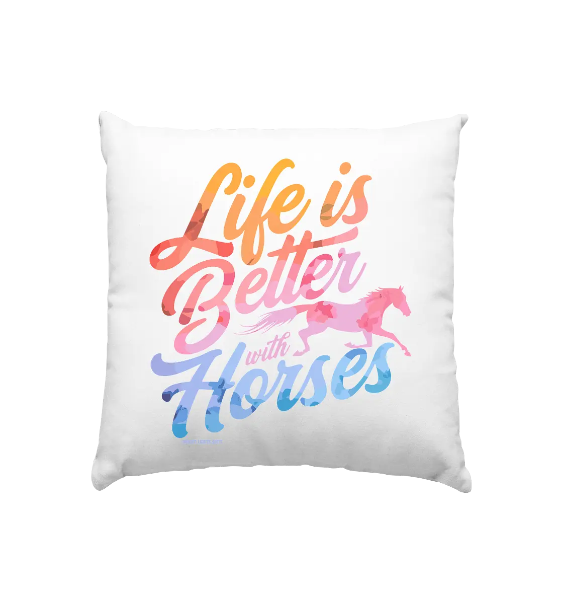 Life is Better with Horses - Pferde & Farben - Kissen 40x40cm Bright Lights Arts