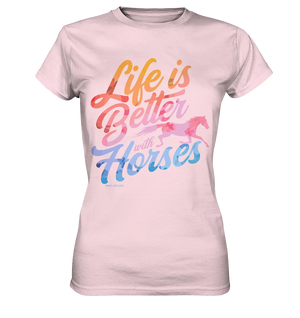 Life is Better with Horses - Pferde & Farben - Ladies Premium Shirt Bright Lights Arts