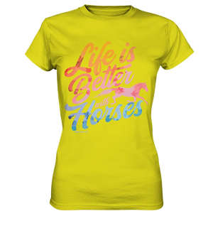 Life is Better with Horses - Pferde & Farben - Ladies Premium Shirt Bright Lights Arts