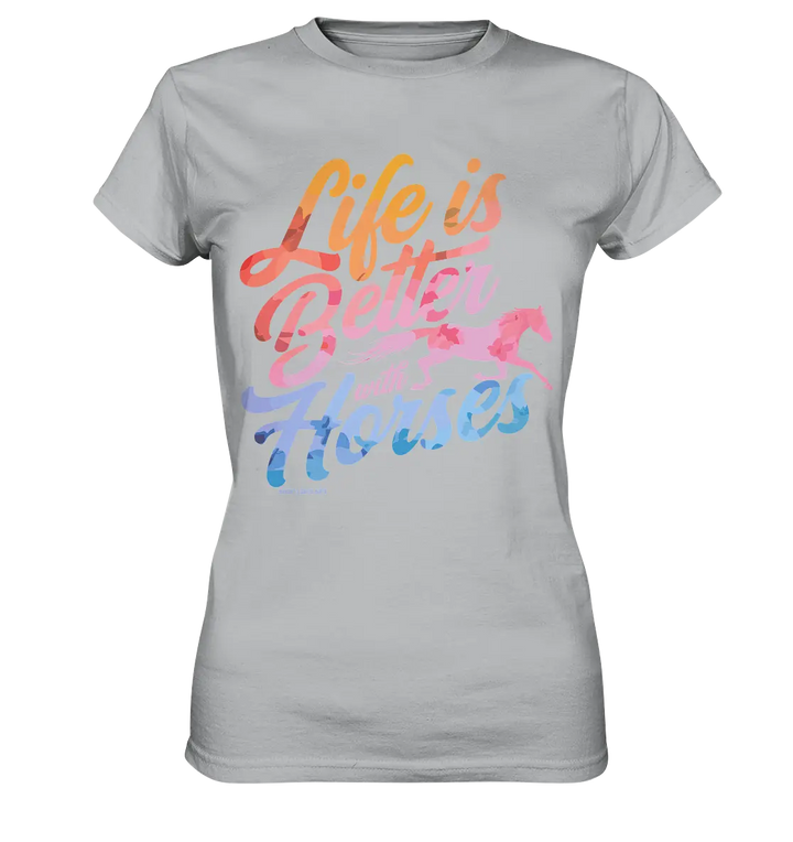 Life is Better with Horses - Pferde & Farben - Ladies Premium Shirt Bright Lights Arts