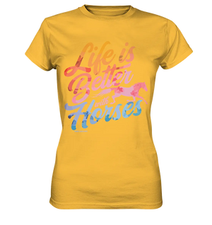 Life is Better with Horses - Pferde & Farben - Ladies Premium Shirt Bright Lights Arts