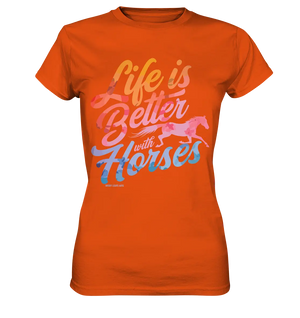 Life is Better with Horses - Pferde & Farben - Ladies Premium Shirt Bright Lights Arts