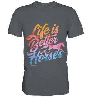 Life is Better with Horses - Pferde & Farben - Premium Shirt Bright Lights Arts