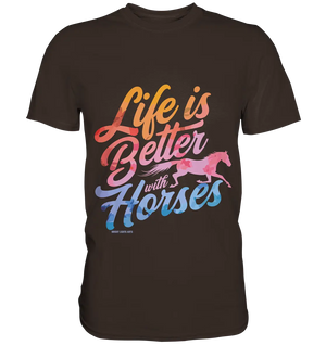 Life is Better with Horses - Pferde & Farben - Premium Shirt Bright Lights Arts