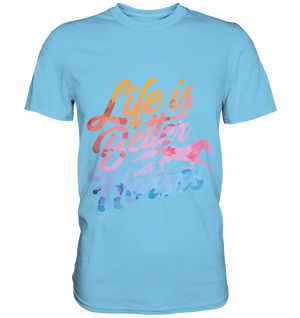 Life is Better with Horses - Pferde & Farben - Premium Shirt Bright Lights Arts
