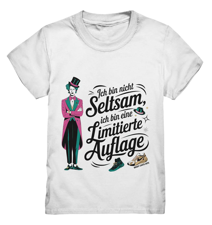 Limitierte Auflage – Pinker Smoking und Zylinder - Kids Premium Shirt Bright Lights Arts