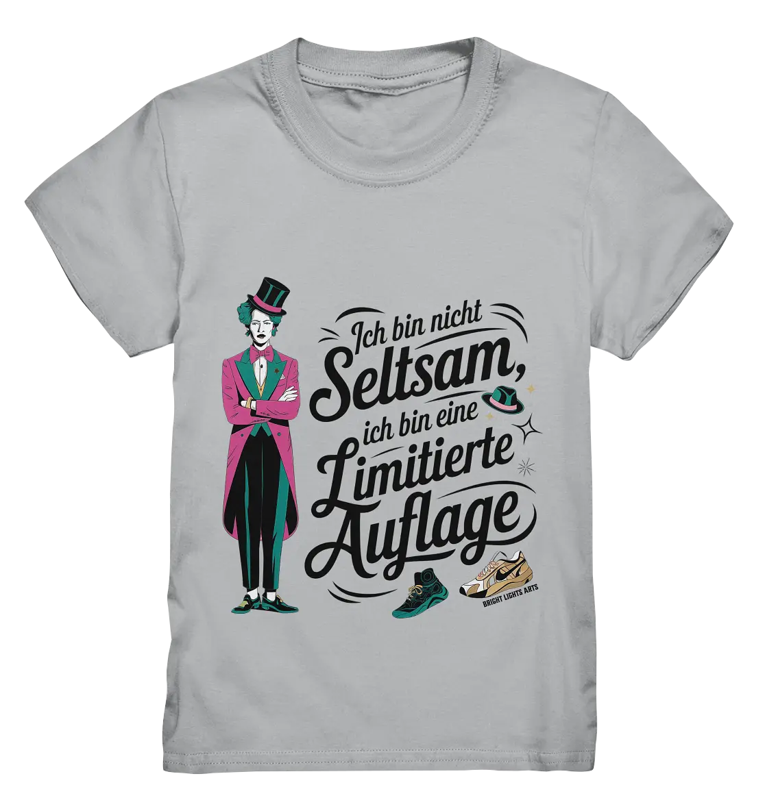 Limitierte Auflage – Pinker Smoking und Zylinder - Kids Premium Shirt Bright Lights Arts