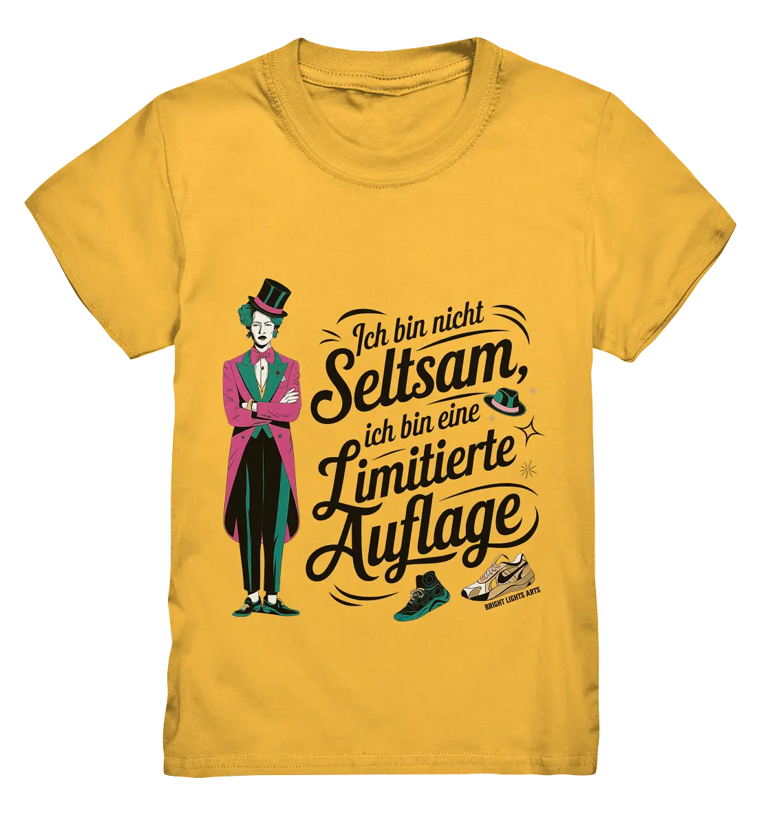 Limitierte Auflage – Pinker Smoking und Zylinder - Kids Premium Shirt Bright Lights Arts