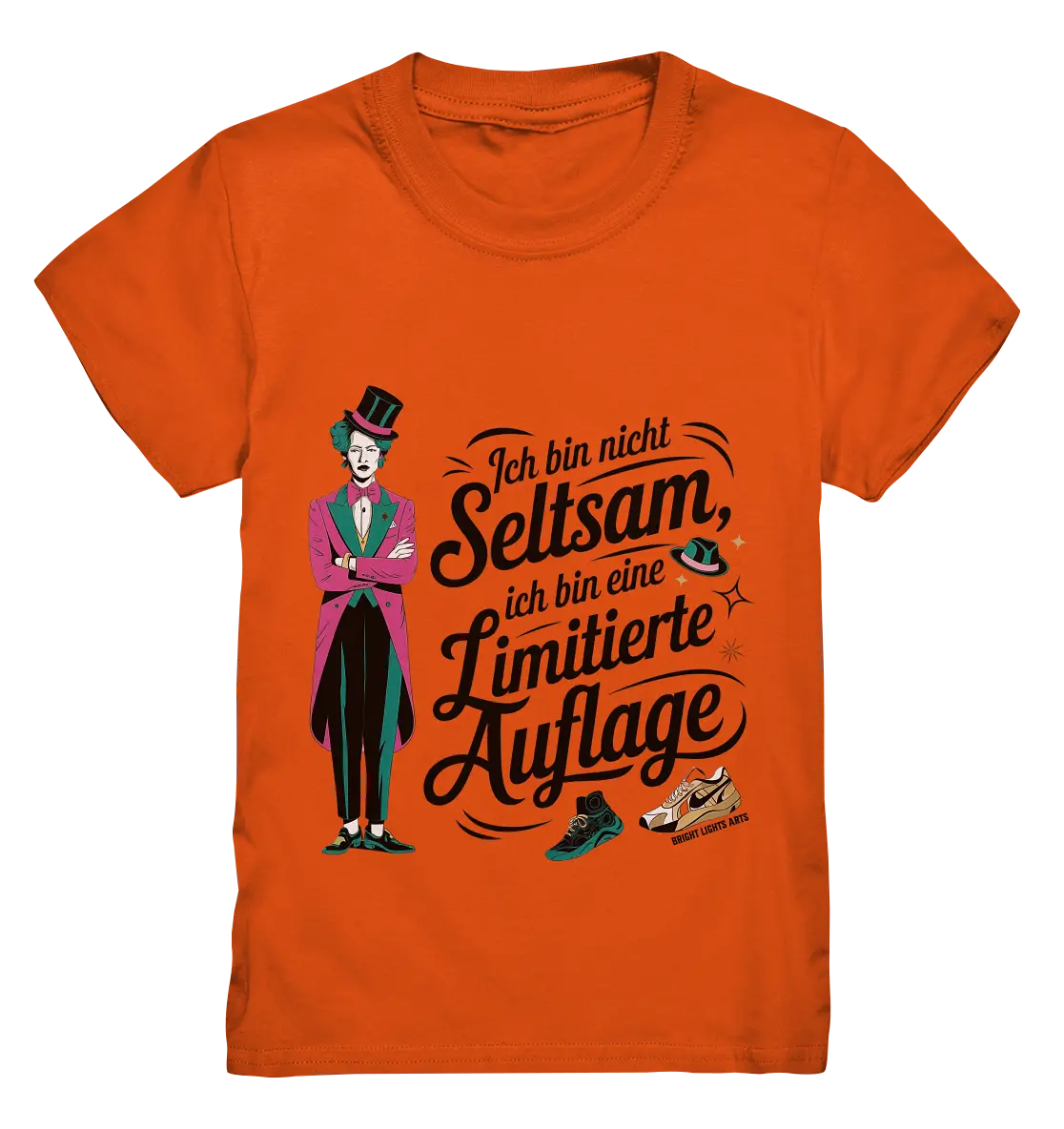 Limitierte Auflage – Pinker Smoking und Zylinder - Kids Premium Shirt Bright Lights Arts