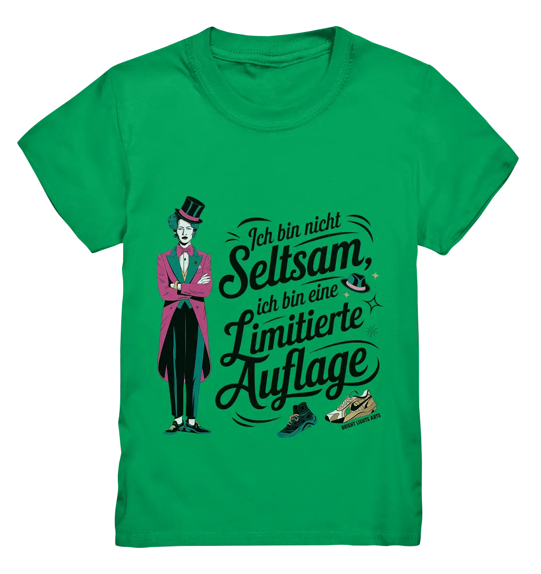 Limitierte Auflage – Pinker Smoking und Zylinder - Kids Premium Shirt Bright Lights Arts