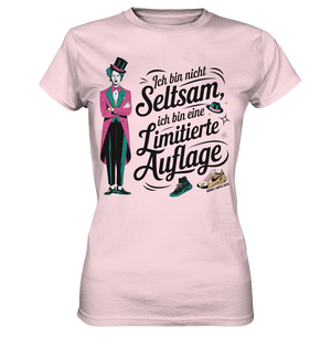 Limitierte Auflage – Pinker Smoking und Zylinder - Ladies Premium Shirt Bright Lights Arts