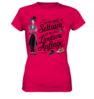Limitierte Auflage – Pinker Smoking und Zylinder - Ladies Premium Shirt Bright Lights Arts