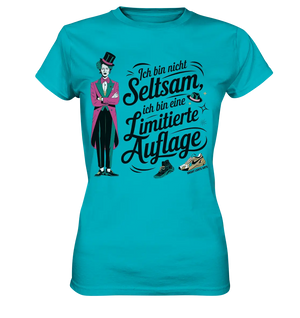 Limitierte Auflage – Pinker Smoking und Zylinder - Ladies Premium Shirt Bright Lights Arts