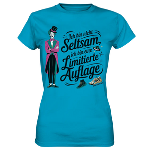 Limitierte Auflage – Pinker Smoking und Zylinder - Ladies Premium Shirt Bright Lights Arts