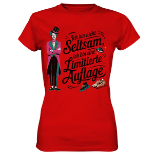 Limitierte Auflage – Pinker Smoking und Zylinder - Ladies Premium Shirt Bright Lights Arts