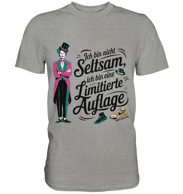 Limitierte Auflage – Pinker Smoking und Zylinder - Premium Shirt Bright Lights Arts