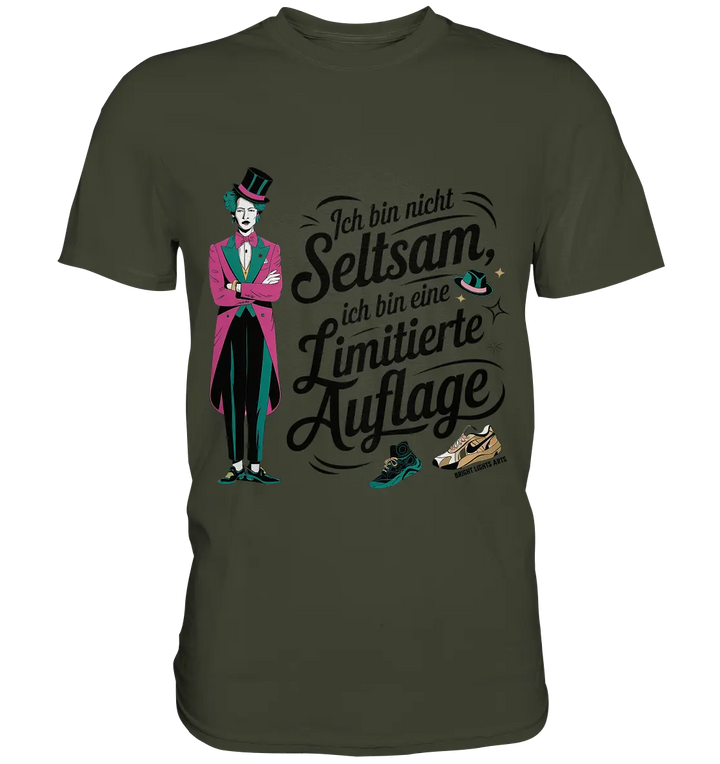 Limitierte Auflage – Pinker Smoking und Zylinder - Premium Shirt Bright Lights Arts