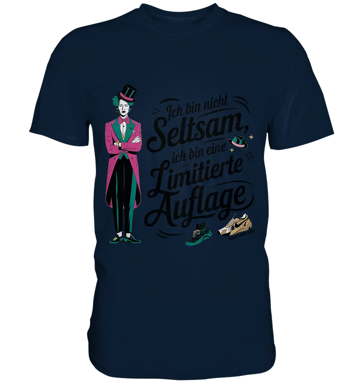 Limitierte Auflage – Pinker Smoking und Zylinder - Premium Shirt Bright Lights Arts