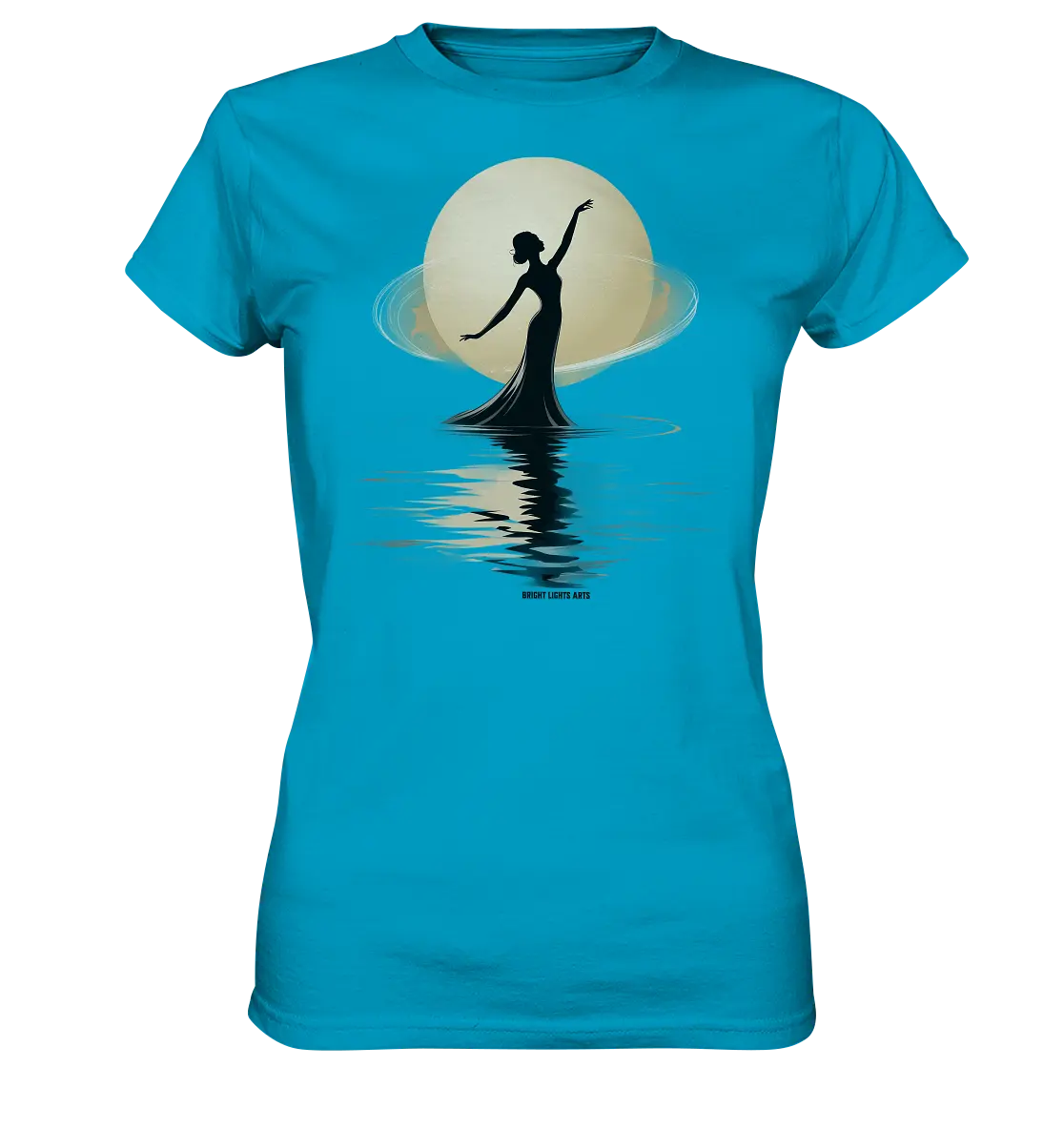 Lunar Elegance The Dancer's Glow - Ladies Premium Shirt Bright Lights Arts