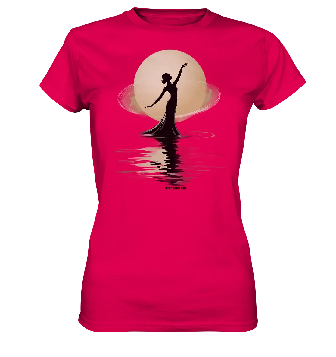Lunar Elegance The Dancer's Glow - Ladies Premium Shirt Bright Lights Arts