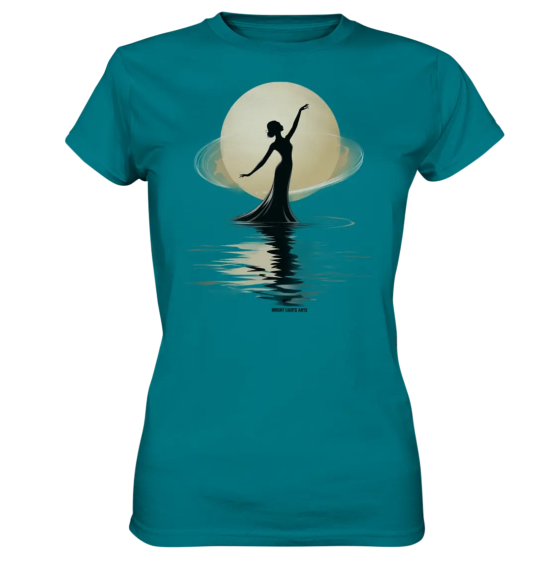 Lunar Elegance The Dancer's Glow - Ladies Premium Shirt Bright Lights Arts