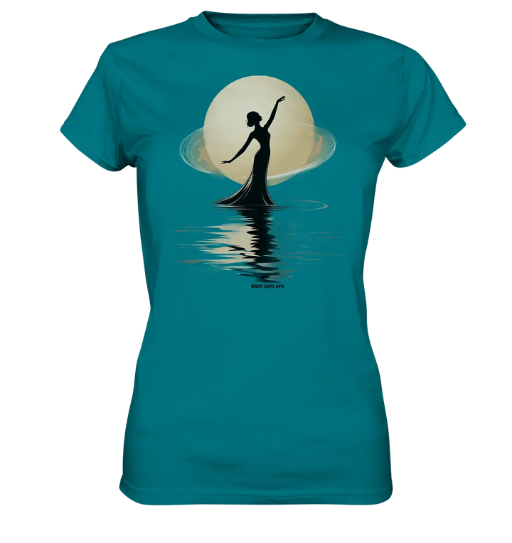 Lunar Elegance The Dancer's Glow - Ladies Premium Shirt Bright Lights Arts