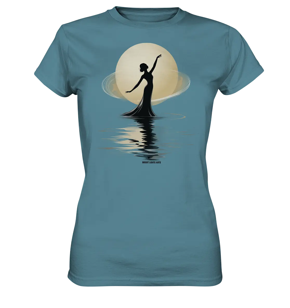 Lunar Elegance The Dancer's Glow - Ladies Premium Shirt Bright Lights Arts