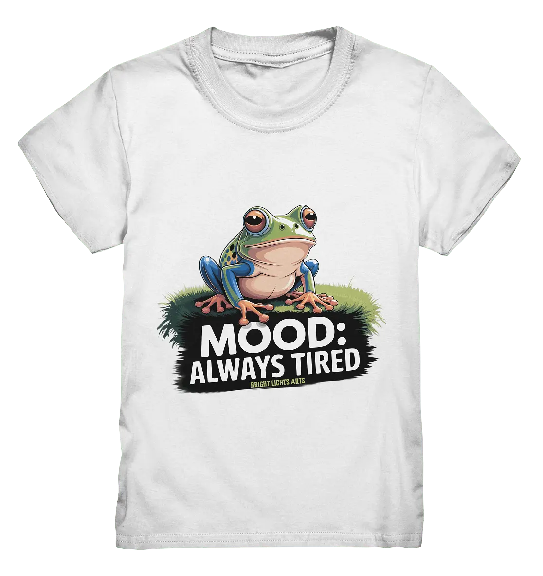 MOOD: ALWAYS TIRED – Charmanter Cartoon - Frosch - Kids Premium Shirt - Bright Lights Arts