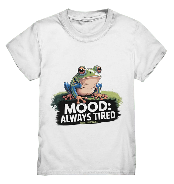 MOOD: ALWAYS TIRED – Charmanter Cartoon - Frosch - Kids Premium Shirt - Bright Lights Arts