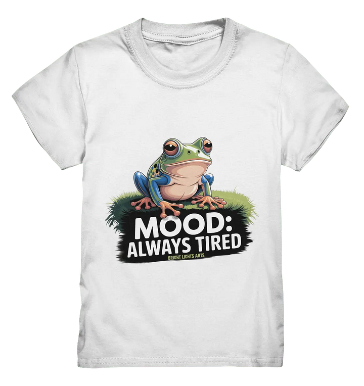 MOOD: ALWAYS TIRED – Charmanter Cartoon - Frosch - Kids Premium Shirt - Bright Lights Arts
