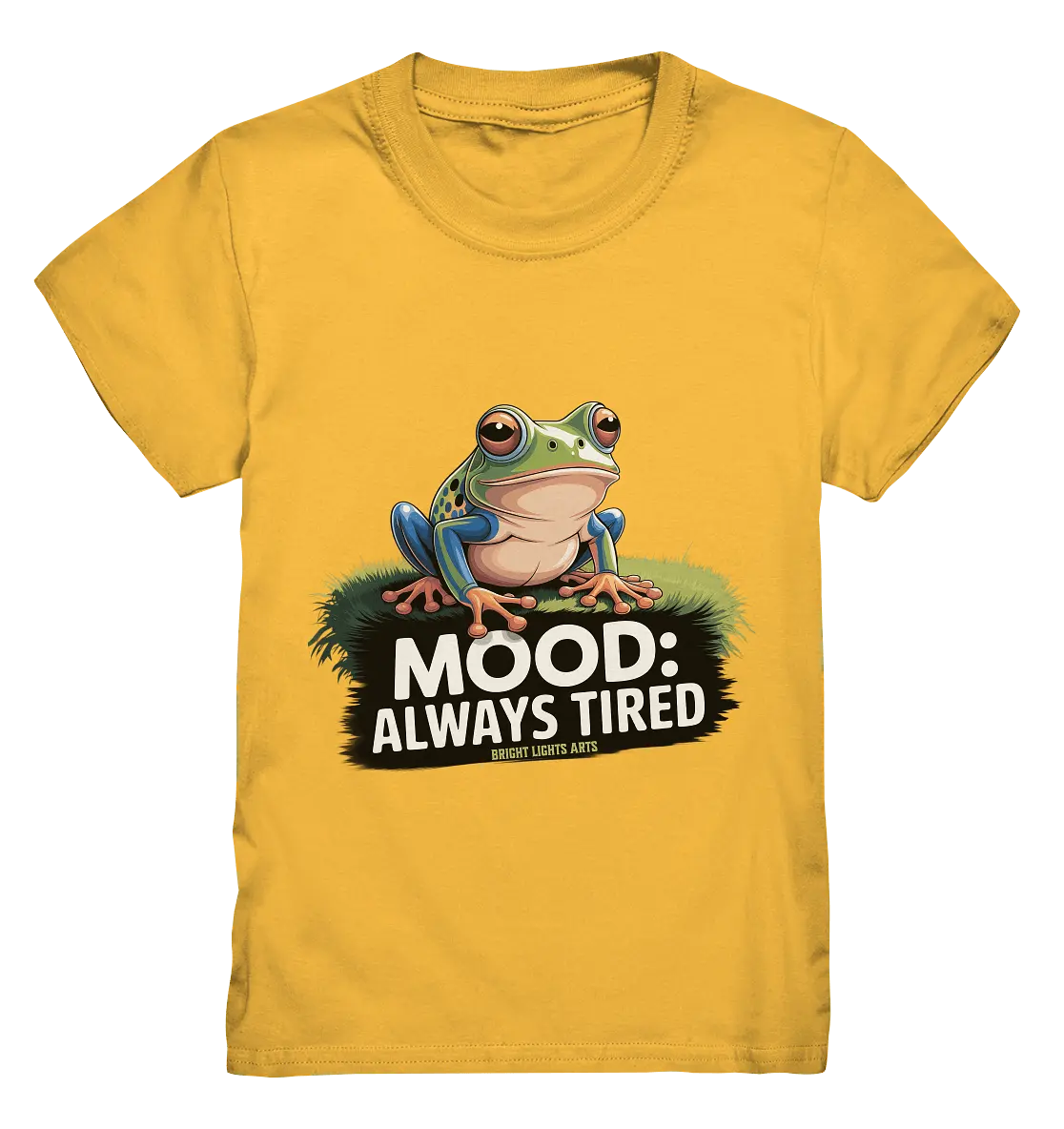 MOOD: ALWAYS TIRED – Charmanter Cartoon - Frosch - Kids Premium Shirt - Bright Lights Arts