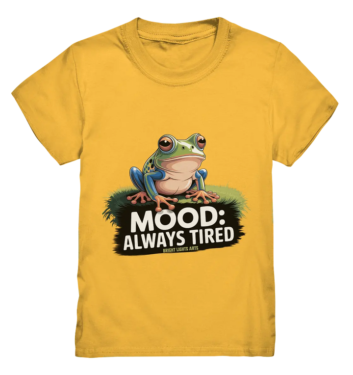 MOOD: ALWAYS TIRED – Charmanter Cartoon - Frosch - Kids Premium Shirt - Bright Lights Arts