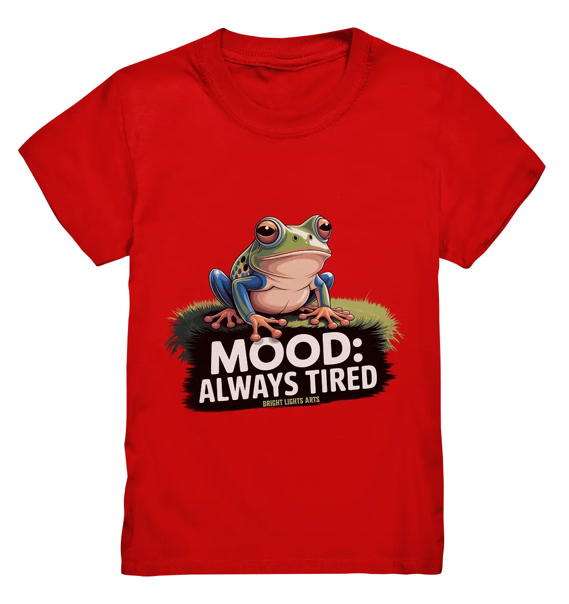 MOOD: ALWAYS TIRED – Charmanter Cartoon - Frosch - Kids Premium Shirt - Bright Lights Arts