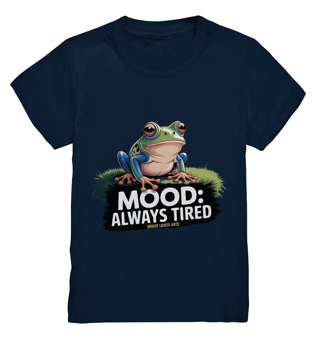 MOOD: ALWAYS TIRED – Charmanter Cartoon - Frosch - Kids Premium Shirt - Bright Lights Arts