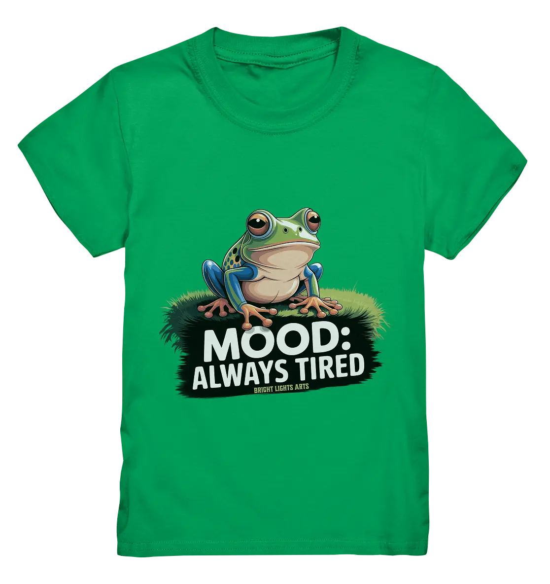 MOOD: ALWAYS TIRED – Charmanter Cartoon - Frosch - Kids Premium Shirt - Bright Lights Arts