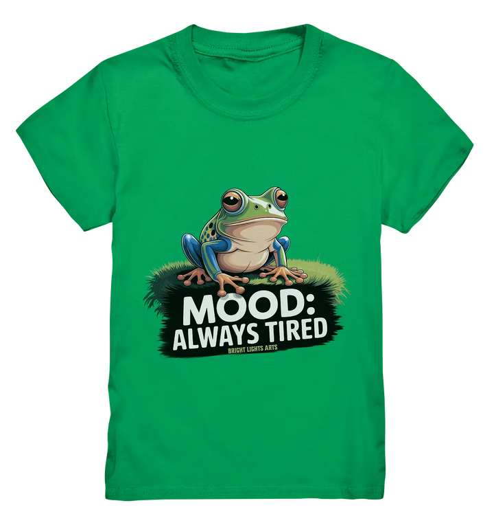 MOOD: ALWAYS TIRED – Charmanter Cartoon - Frosch - Kids Premium Shirt - Bright Lights Arts