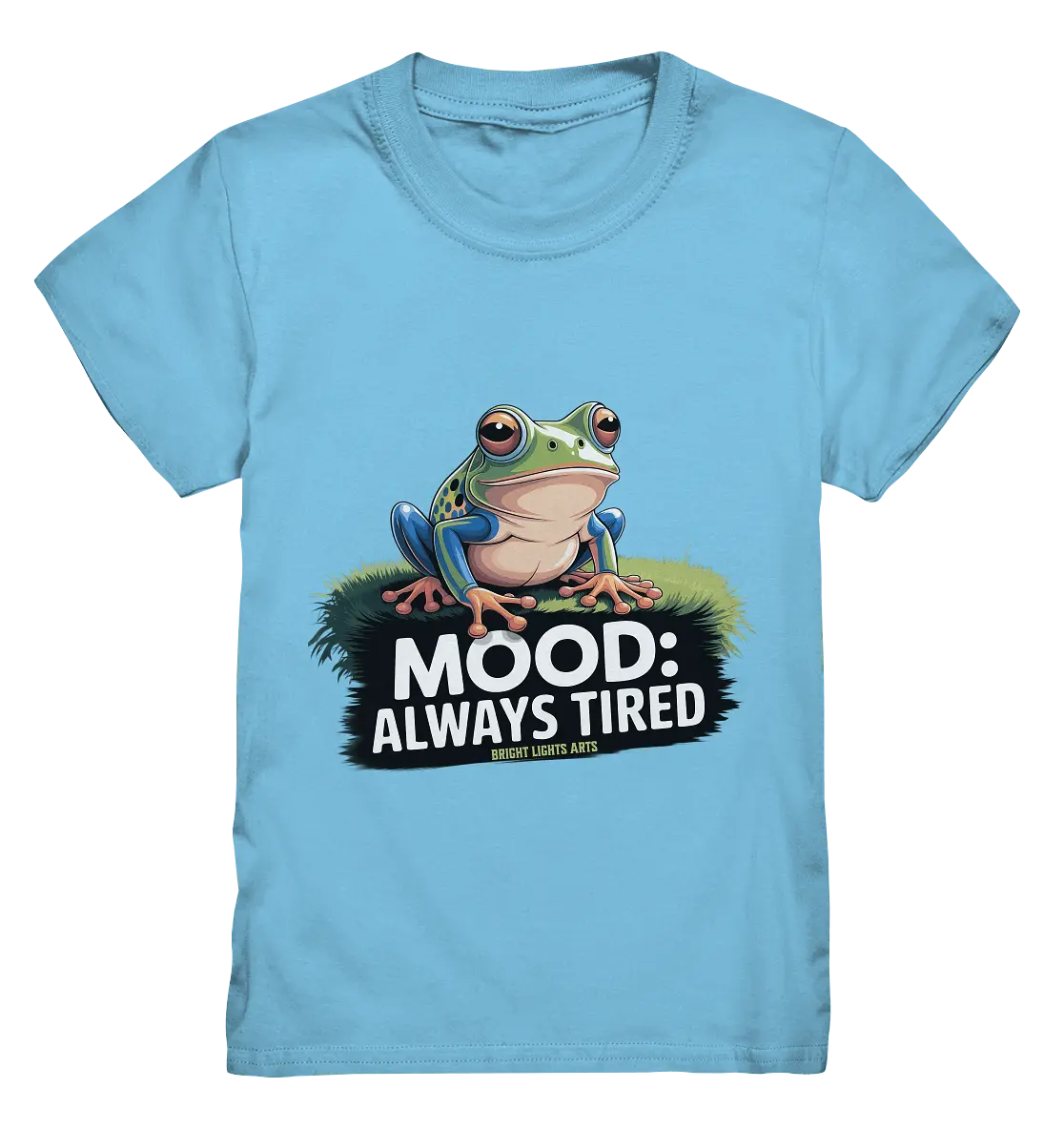 MOOD: ALWAYS TIRED – Charmanter Cartoon - Frosch - Kids Premium Shirt - Bright Lights Arts
