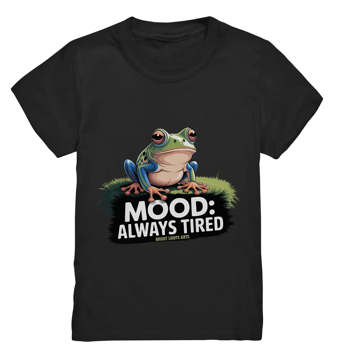 MOOD: ALWAYS TIRED – Charmanter Cartoon - Frosch - Kids Premium Shirt - Bright Lights Arts
