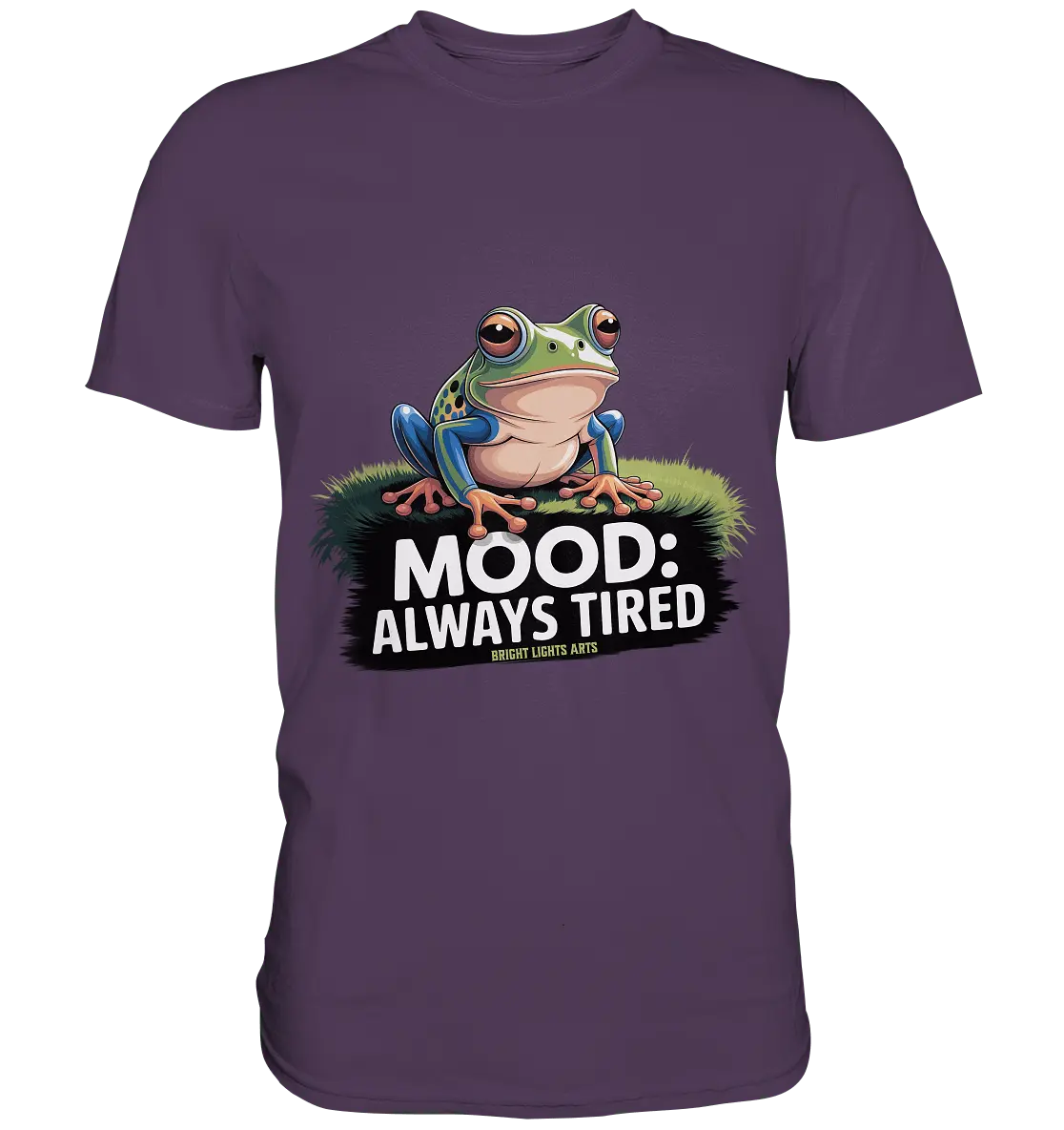 MOOD: ALWAYS TIRED – Charmanter Cartoon - Frosch - Premium Shirt - Bright Lights Arts